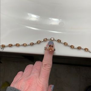 Periodot and diamond ring and bracelet. Stone from Turkey!! Changes color